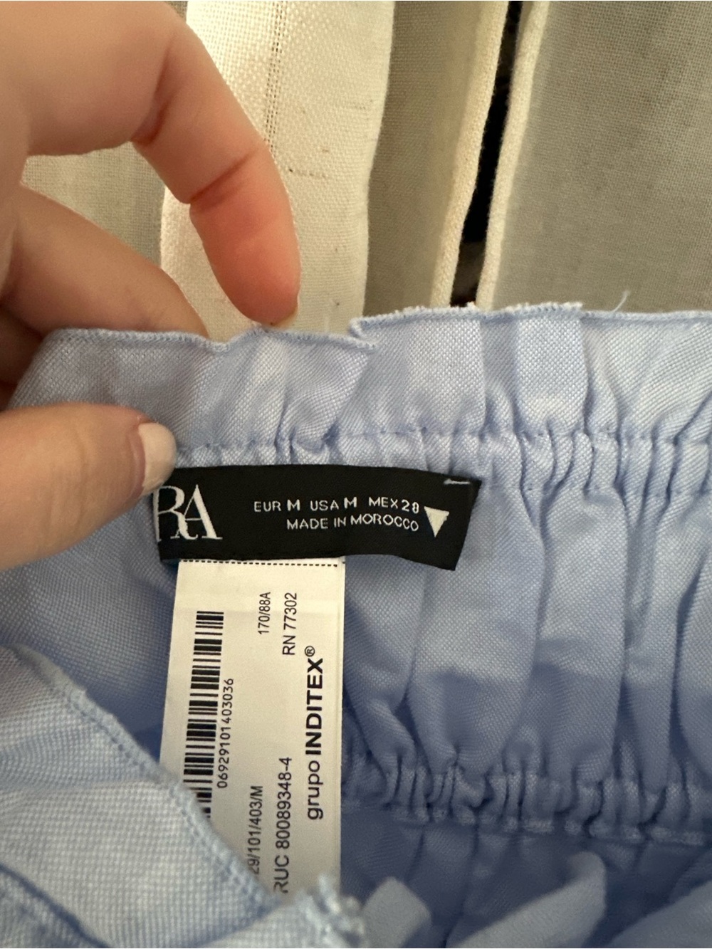 Zara Light Blue Smocked Tie-Front Camisole - Picture 2 of 3